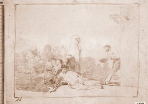 A háború katasztrófái: Felesleges kiabálni (előkészítő rajz alkotó: Francisco de Goya