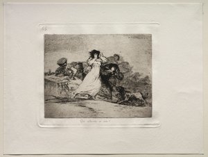 A háború borzalmai: Mi ez a Hubbub? alkotó: Francisco de Goya