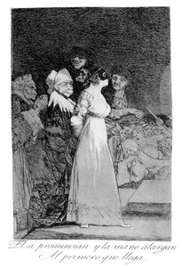 Igent mondanak, és kezet nyújtanak az elsőként érkezőnek, 1799-nek alkotó: Francisco de Goya