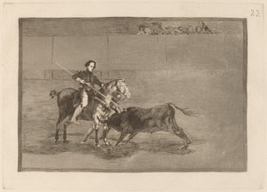 Az ünnepelt Pajuelera férfias bátorsága a ringben Zaragossa alkotó: Francisco de Goya