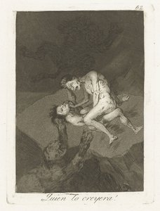 Wie volt da gedacht! Ki hinné el! (cím a tárgyon) A szeszélyek (sorozat címe) alkotó: Francisco de Goya