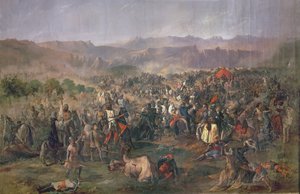 Las Navas de Tolosa csata, amelyben Kasztília királyai 1212-ben legyőzik az Almohadokat (olaj, vászon) alkotó: Francisco de Paula van Halen
