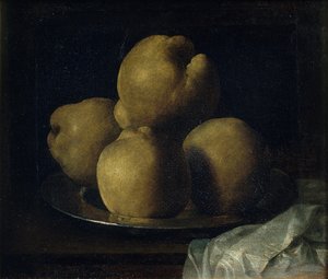 Csendélet birsalmás tállal alkotó: Francisco de Zurbaran