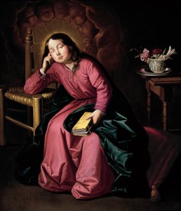 A gyermek Szűz Mária alszik alkotó: Francisco de Zurbaran