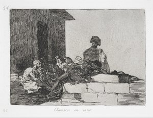 Hiú sirató a háború katasztrófái sorozatból alkotó: Francisco de Goya