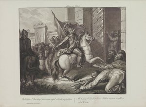 Smuglewicz, Franciszek (1745-1807) vitéz Boleszláv beléptetése Kijevbe. Litográfia, 18. század vége. Magángyűjtemény