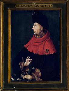 Jean félelem nélküli portréja, Burgundia hercege (1371-1419) A burgundi iskola festménye. 15. század eleje. V 0,29x0,21 m alkotó: Franco-Burgundian