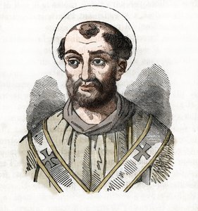 Ókor: Fábián pápa (Fabian vagy Fabian vagy Fabianus) ábrázolása (236-250) Rajz a „Vatikán misztériumából”, Franco Mistrali alkotó: Franco Mistrali