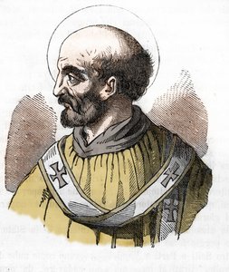 Ókor: II. Sixtus pápa (Sixtus vagy Sisto) ábrázolása (258) Rajz a Franco Mistrali „” Misteri del Vaticano” című könyvéből alkotó: Franco Mistrali