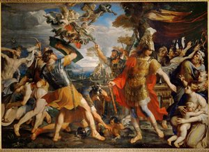 Aeneas és társai harcolnak a hárpiákkal ... alkotó: Francois (1590 1650) (after) Perrier