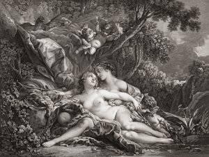 Jupiter és Callisto. (nyomtatás) alkotó: Francois (after) Boucher