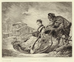 Téli mulatság (metszet) alkotó: Francois (after) Boucher