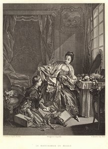 A divatkereskedő (metszet) alkotó: Francois (after) Boucher