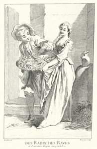 Retek és fehérrépa árus (metszet) alkotó: Francois (after) Boucher