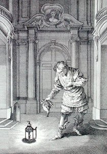 Jelenet Moliere (1622-73) Amphytrion című művéből, Laurent Cars metszet (metszet) alkotó: Francois (after) Boucher