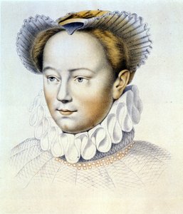 Marguerite de Valois, Margot királynő (1553-1615), navarrai királynő, IV. Henrik első felesége portréja. Clouet eredeti rajzából.