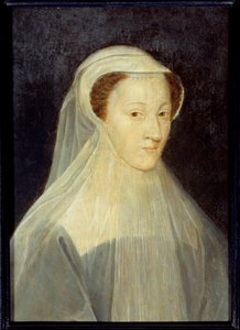 Marie Stuart (1542-1587), francia királynő és skót királynő portréja gyászjelmezben. Francois Clouet (1515-1572) műhelyének festménye, 1560 körül. Olaj, fa. Mérete: 0,37 x 0,26 m. Párizs, Musee Carnavalet – Stuart Mária portréja (1542-1515