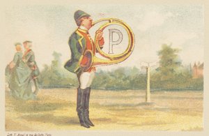 P (egy vadászkürtös által mutatott betű) alkotó: Francois Antoine Appel