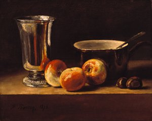 Csendélet almával és ezüst serleggel