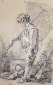 Egy fiú, aki hálót tart alkotó: François Boucher