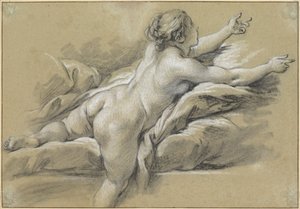 Egy meztelen nő, aki jobbra nyúl alkotó: François Boucher