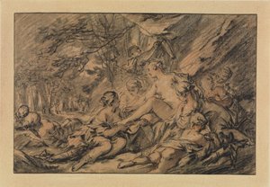 Diana és nimfái pihennek az erdőben alkotó: François Boucher