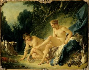 Diane elhagyja a fürdőt Francois Boucher festménye (1703-1770) alkotó: François Boucher