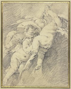Három, a levegőben lebegő angyal alkotó: François Boucher