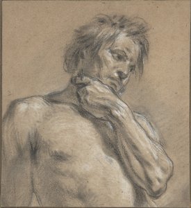 Férfi félalakos tanulmányrajz alkotó: François Boucher