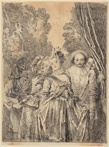Olasz színészcsoport a Commedia dell’Arte jelmezeiben alkotó: François Boucher