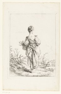 Kosárral rendelkező fiatal lány alkotó: François Boucher