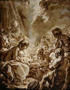 La Lumiere du Monde (olaj, papír a panelen) alkotó: François Boucher