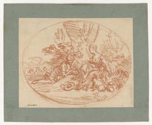 A fák alatt pihenő pár (ellennyomás) alkotó: François Boucher
