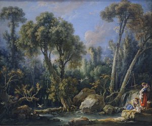Mosónők a tájban alkotó: François Boucher