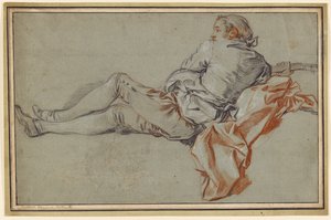 Fekvő férfi alak alkotó: François Boucher