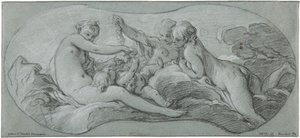A három grácia Ámorral játszik alkotó: François Boucher