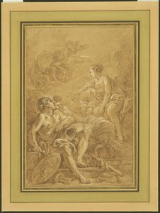 Vénusz megparancsolja Vulkánnak, hogy készítsen fegyvert Aeneasnak alkotó: François Boucher