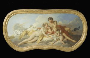 Vénusz és Merkúr tanítják Ámorot alkotó: François Boucher