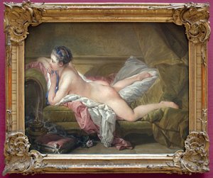Fiatal lány fekve (Marie Louise O Murphy portréja). Meztelenül a kanapén vagy a szőke odaliszkben. (Marie-Louise O