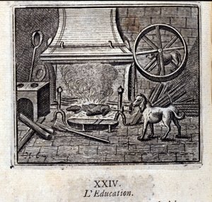 Oktatás. Jean de La Fontaine (1621-95) meséi. Illusztráció: Francois Chauveau (1613-1676). 1728-as kiadás. alkotó: Francois Chauveau