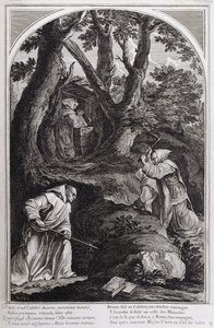 Illusztráció a "Szent Brúnó, a Chartreux rend alapítója életéből" Párizs 1660. Eustache Le Sueur festményei után és Fran Sois Chauveau metszetében ©UIG/Leemage alkotó: Francois Chauveau