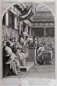 Illusztráció a "Szent Brúnó, a Chartreux rend alapítója életéből" Párizs 1660. Eustache Le Sueur festményei után és Fran Sois Chauveau metszetében ©UIG/Leemage alkotó: Francois Chauveau