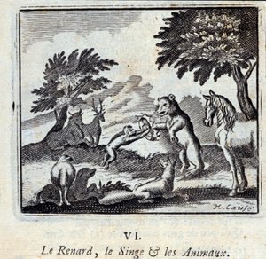 Illusztráció a „Jean de la Fontaine meséiből” (litho) alkotó: Francois Chauveau