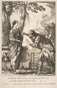 Rebecca és Eliezer. alkotó: Francois Chauveau