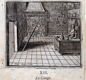 A gyertya. Jean de La Fontaine (1621-95) meséi. Illusztráció: Francois Chauveau (1613-1676). 1728-as kiadás. alkotó: Francois Chauveau