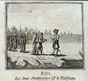 A két kalandor és a talizmán. Jean de La Fontaine (1621-95) meséi. Illusztráció: François Chauveau (1613-1676). 1728-as kiadás. alkotó: Francois Chauveau