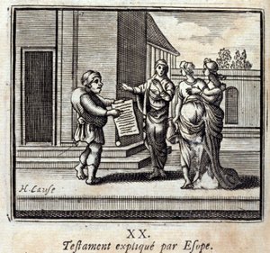 Will magyarázta Aesop. Jean de La Fontaine (1621-95) meséi. Illusztráció: Francois Chauveau (1613-1676). 1728-as kiadás. alkotó: Francois Chauveau