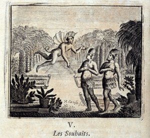 Kívánságok. Jean de La Fontaine (1621-95) meséi. François Chauveau (1613-1676) illusztrációja. 1728-as kiadás. alkotó: Francois Chauveau