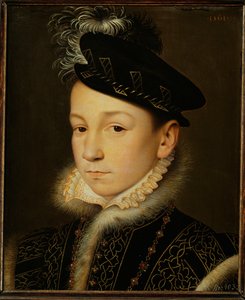 IX. Károly francia király ... (olaj, tölgyfa) alkotó: François Clouet
