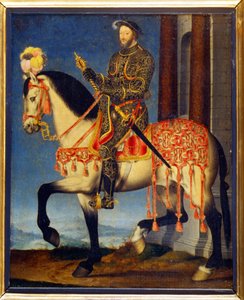 I. Francois lóháton készült portréja, François Clouet (kb. 1510 - 1572). Musee des Uffizi, Firenze – I. Ferenc lovas portréja (olaj, tábla)